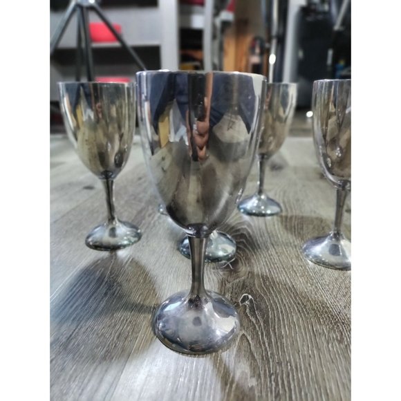 International Silver Co Silver Plated Wine Goblets Set Of 6 - Picture 6 of 9